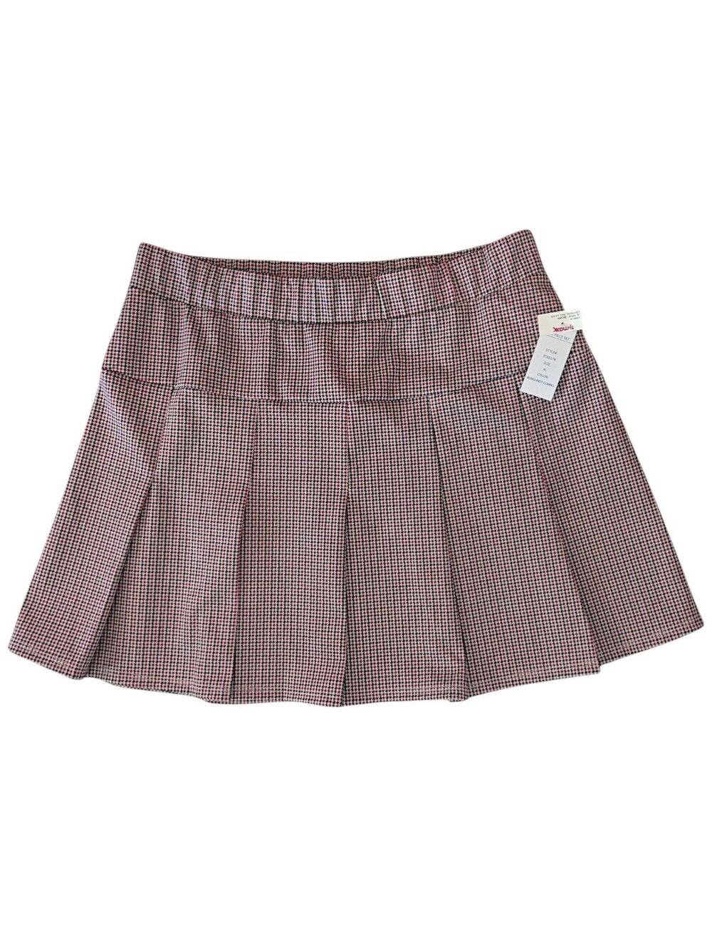 Olive & Oak Pleated Mini Skirt Plaid Small S Preppy School Girl NWT Houndstooth